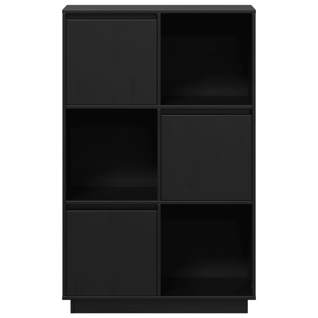 Visoka komoda crna 74 x 35 x 117 cm od masivne borovine