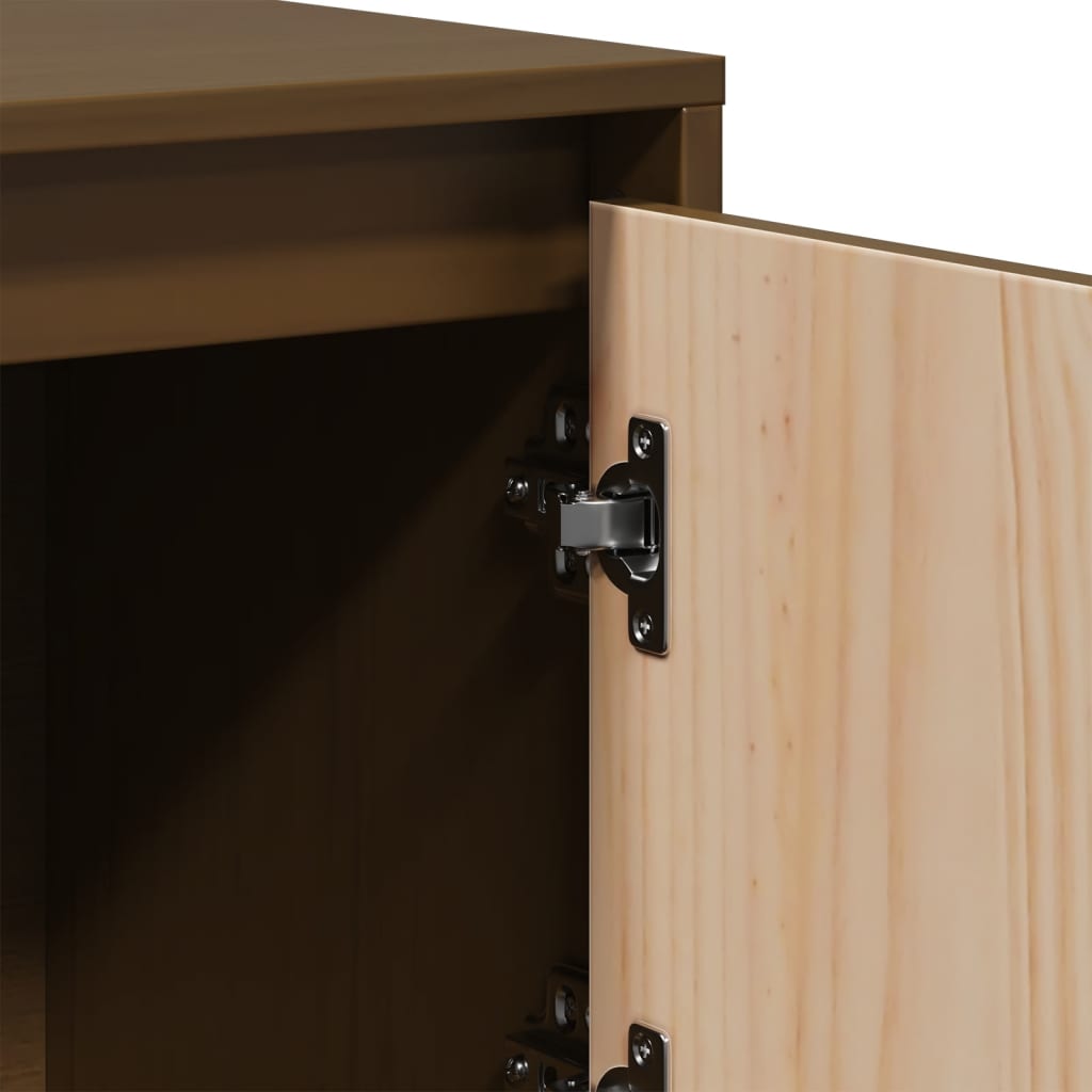 Visoka komoda boja meda 110,5 x 35 x 117 cm od masivne borovine