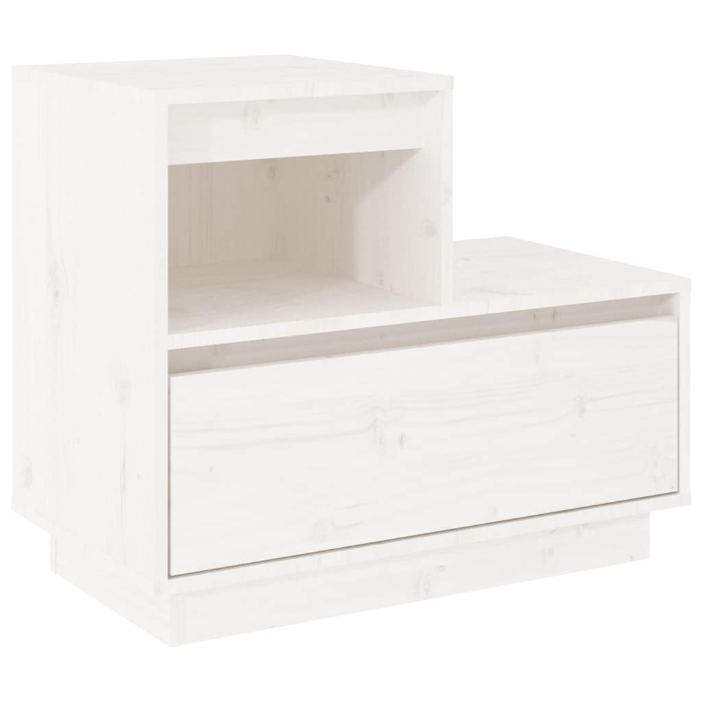 Noćni ormarići 2 kom bijeli 60x34x51 cm od masivne borovine