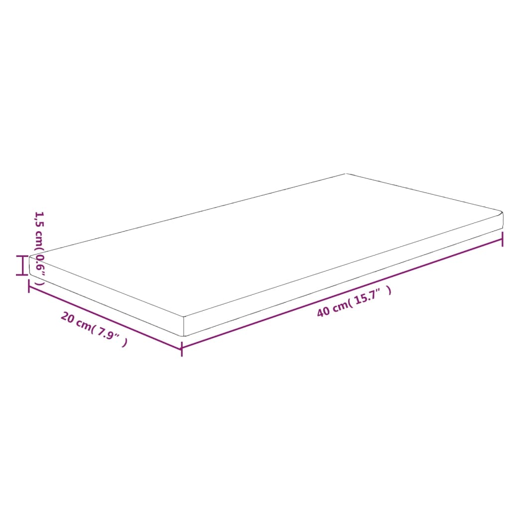 Daska za police 40x20x1,5 cm neobrađena masivna hrastovina
