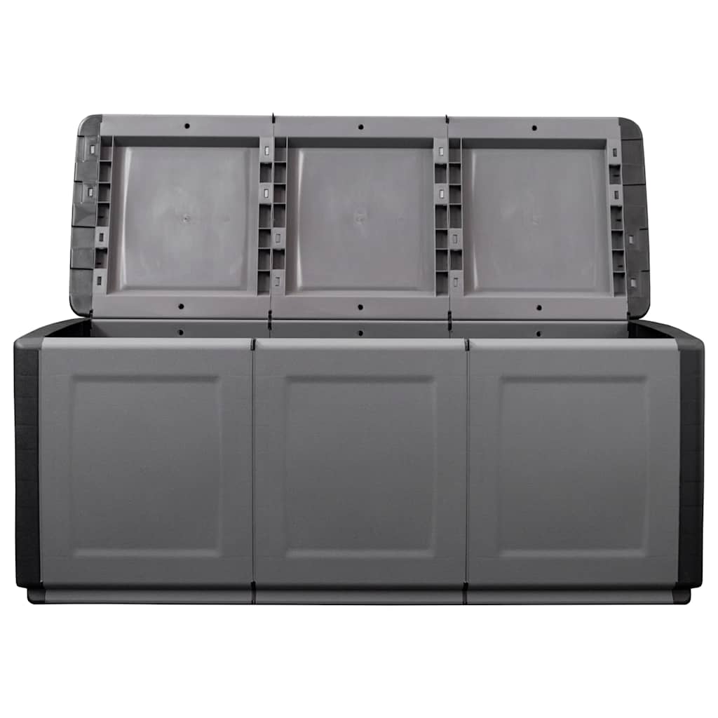 Vrtna kutija za pohranu 138 x 53 x 57 cm 330 L tamnosiva i crna