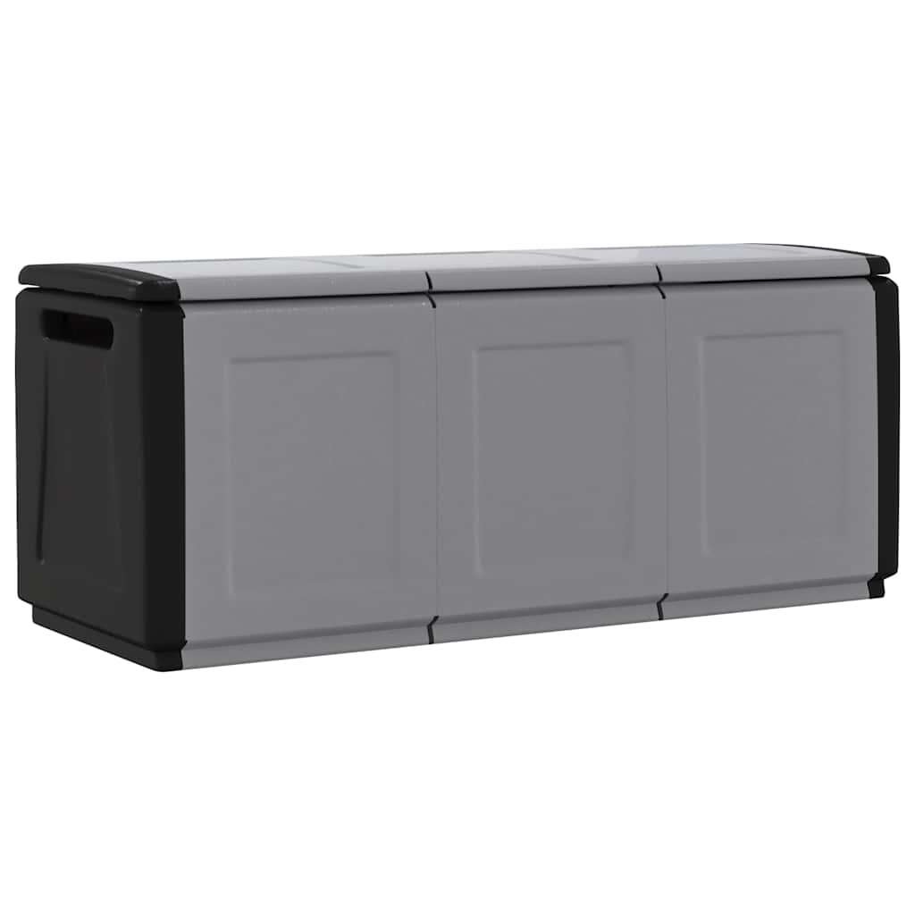 Vrtna kutija za pohranu 138 x 53 x 57 cm 330 L tamnosiva i crna