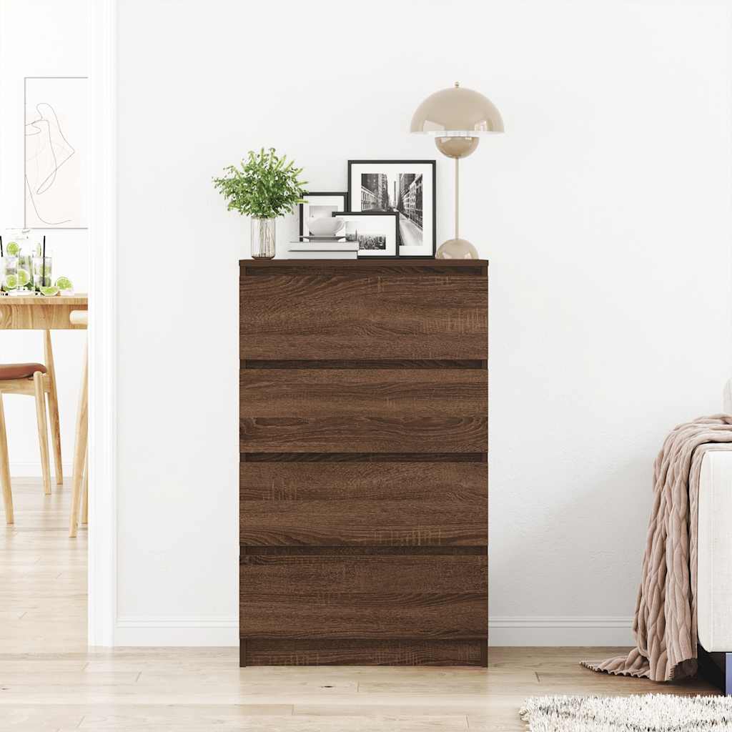 Komoda boja smeđeg hrasta 60 x 35 x 98,5 cm konstruirano drvo