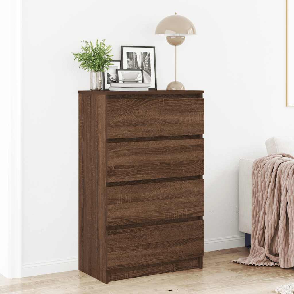 Komoda boja smeđeg hrasta 60 x 35 x 98,5 cm konstruirano drvo