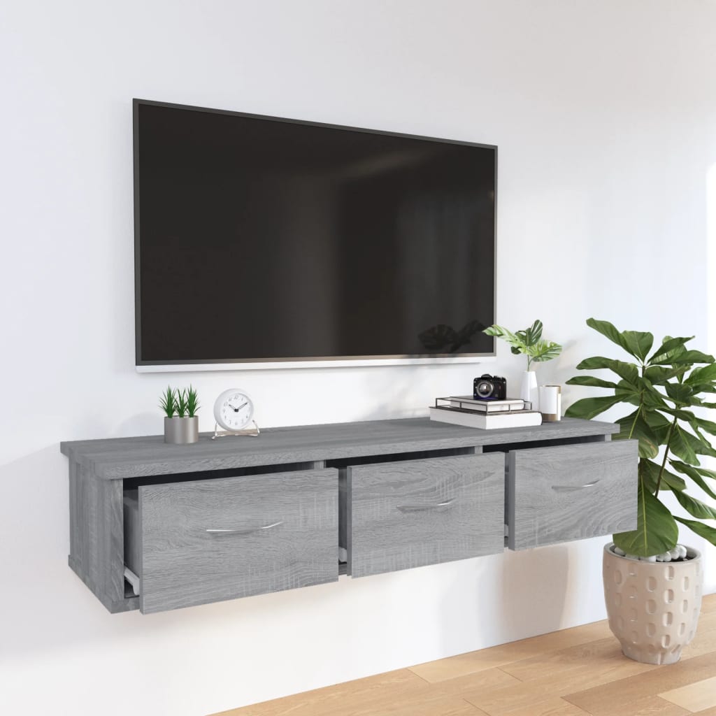 Zidni ormarić boja sivog hrasta 88x26x18,5 cm konstruirano drvo