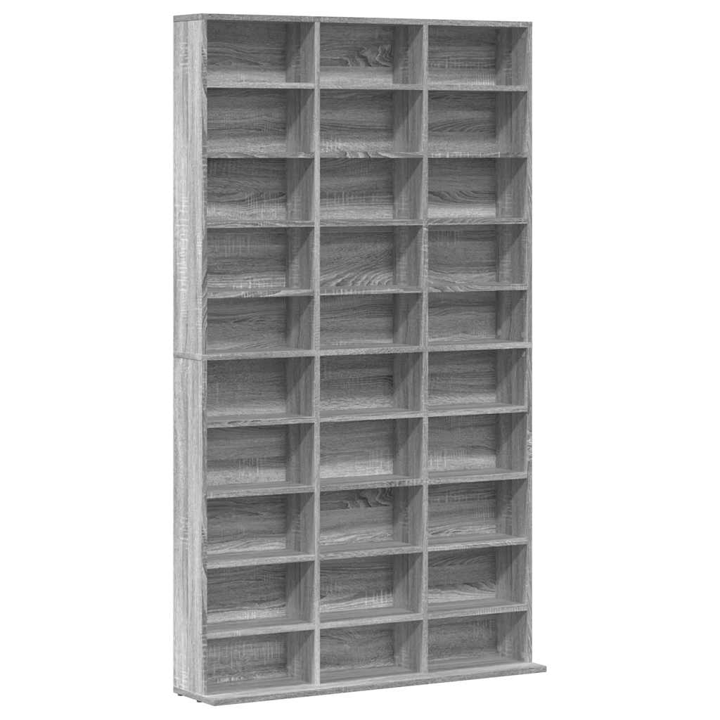 Ormarić za CD-ove sivi hrast 102x23x177,5 cm konstruirano drvo