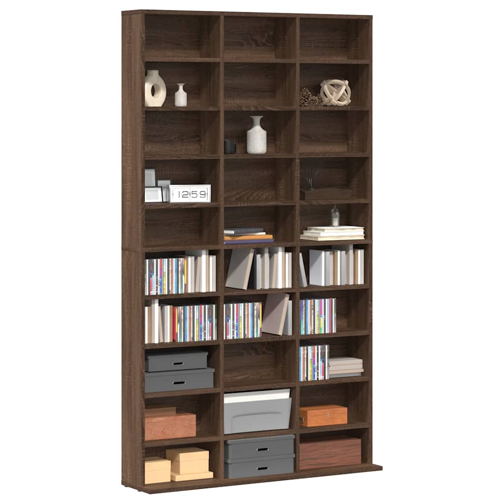 Ormarić za CD-ove smeđi hrast 102x23x177,5 cm konstruirano drvo