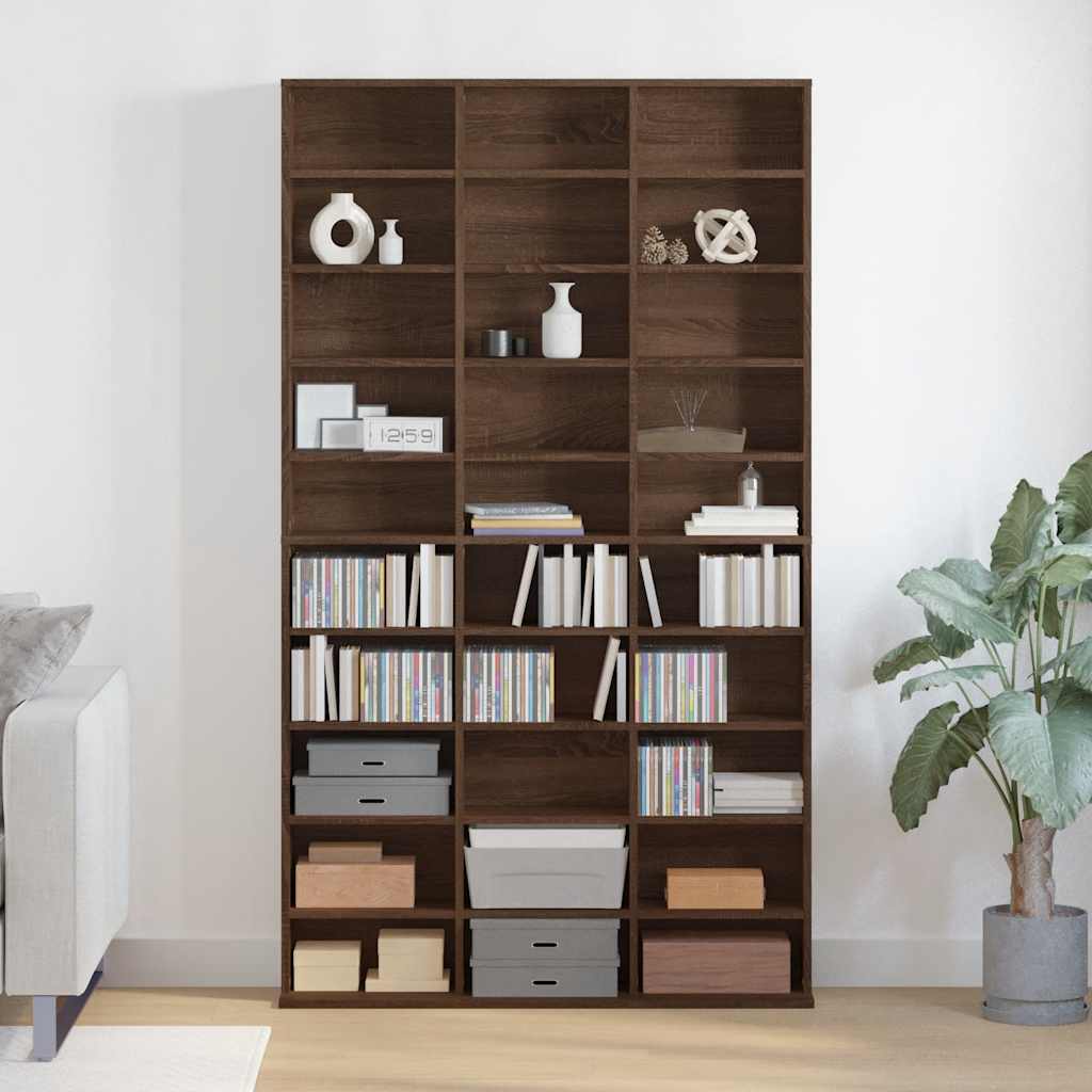 Ormarić za CD-ove smeđi hrast 102x23x177,5 cm konstruirano drvo