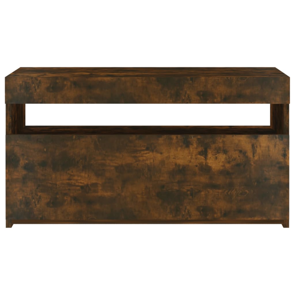 TV ormarić s LED svjetlima boja dimljenog hrasta 75x35x40 cm