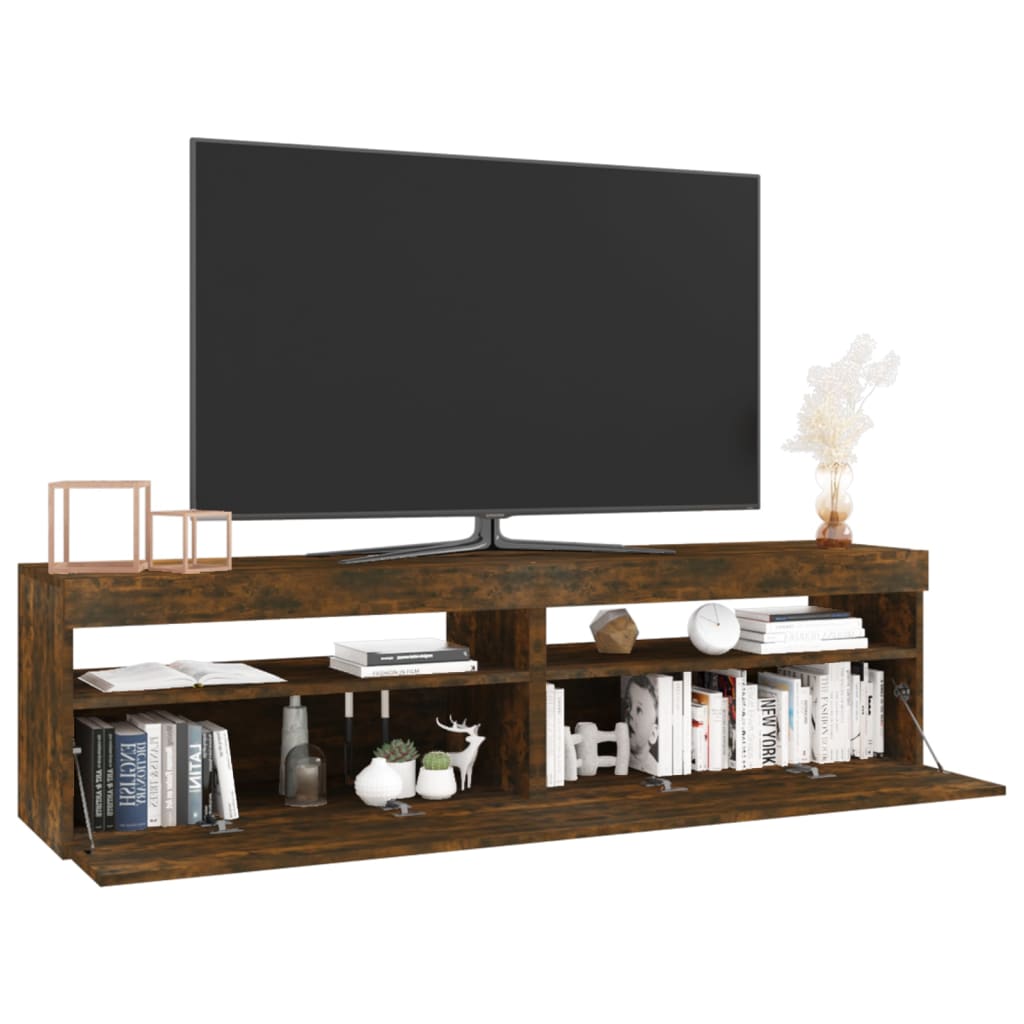 TV ormarić s LED svjetlima 2 kom boja hrasta 75 x 35 x 40 cm