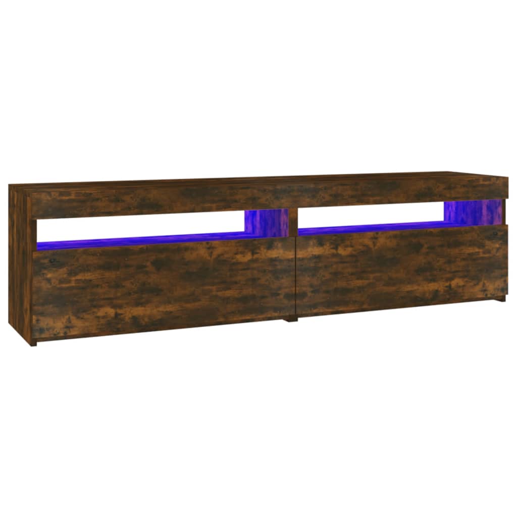 TV ormarić s LED svjetlima 2 kom boja hrasta 75 x 35 x 40 cm