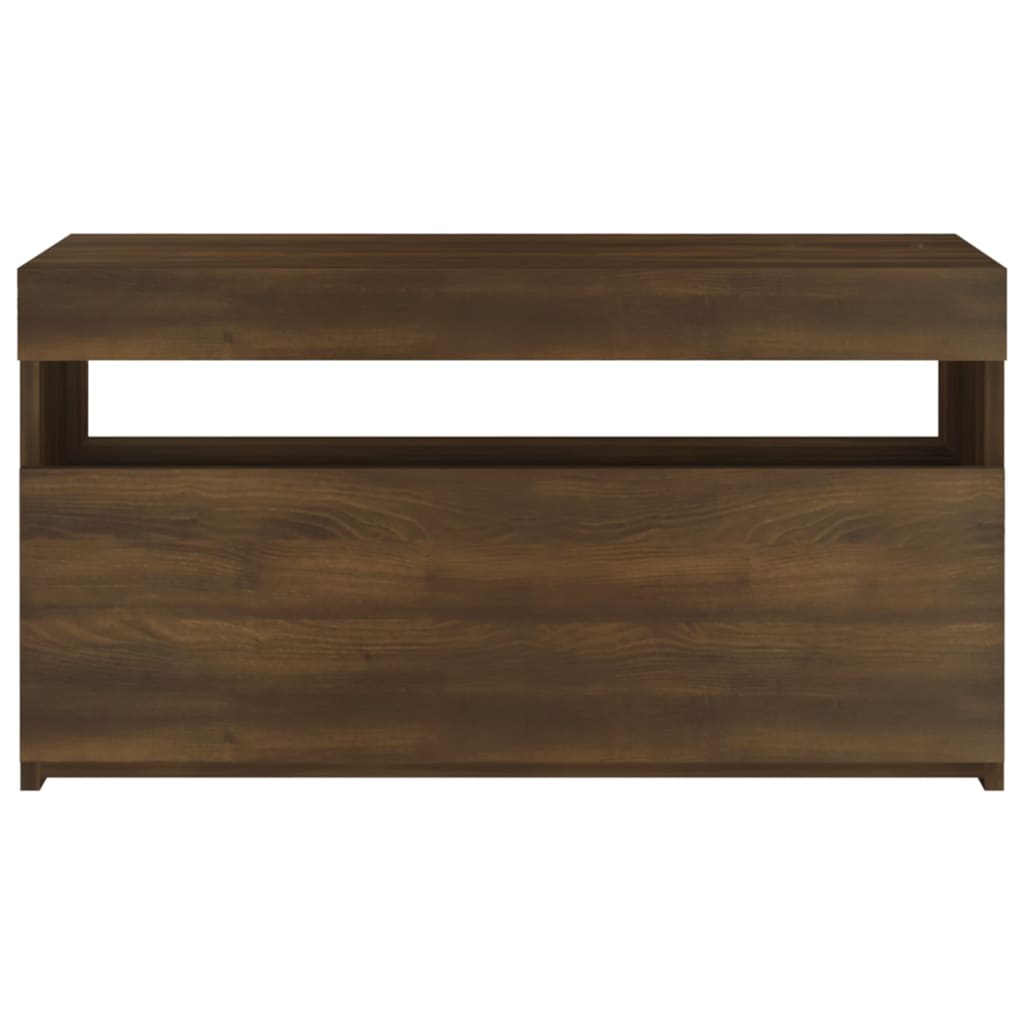 TV ormarić s LED svjetlima boja smeđeg hrasta 75 x 35 x 40 cm