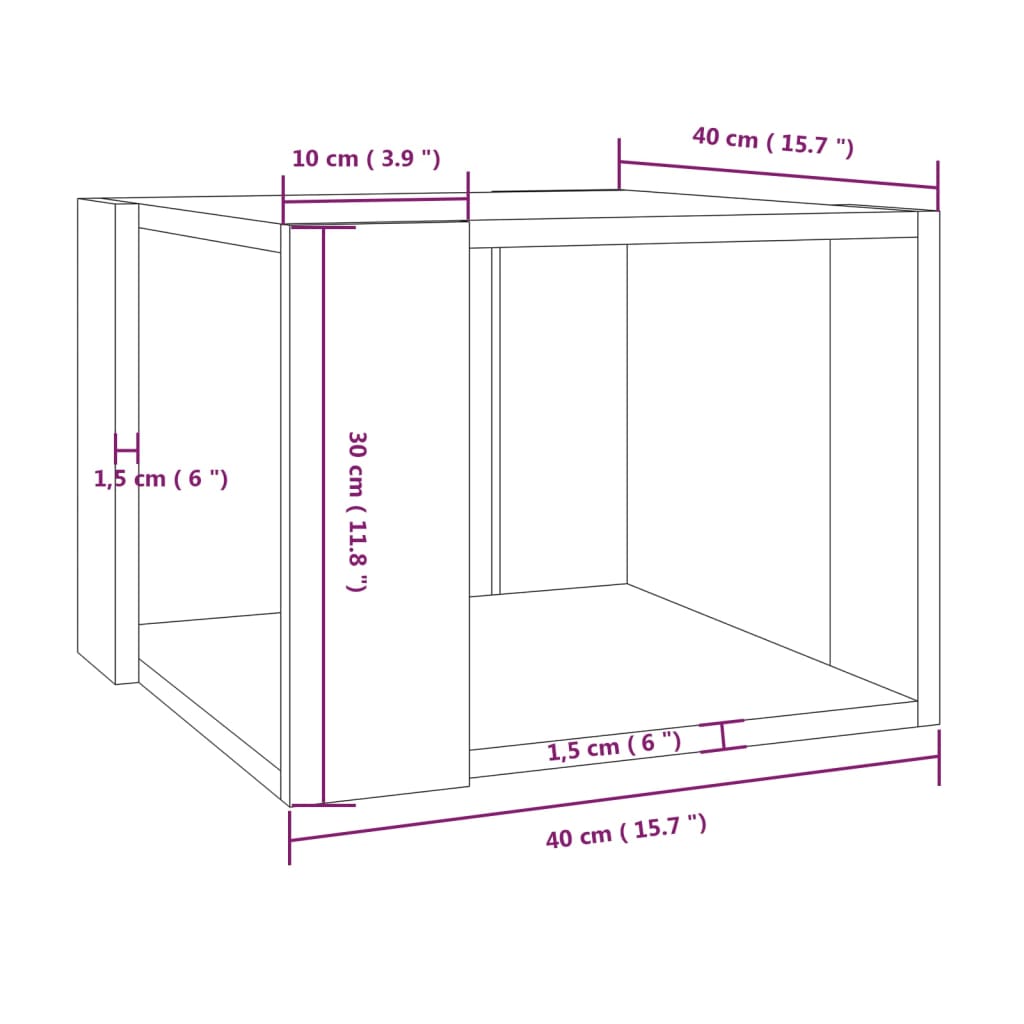 Stolić za kavu boja hrasta 40 x 40 x 30 cm konstruirano drvo