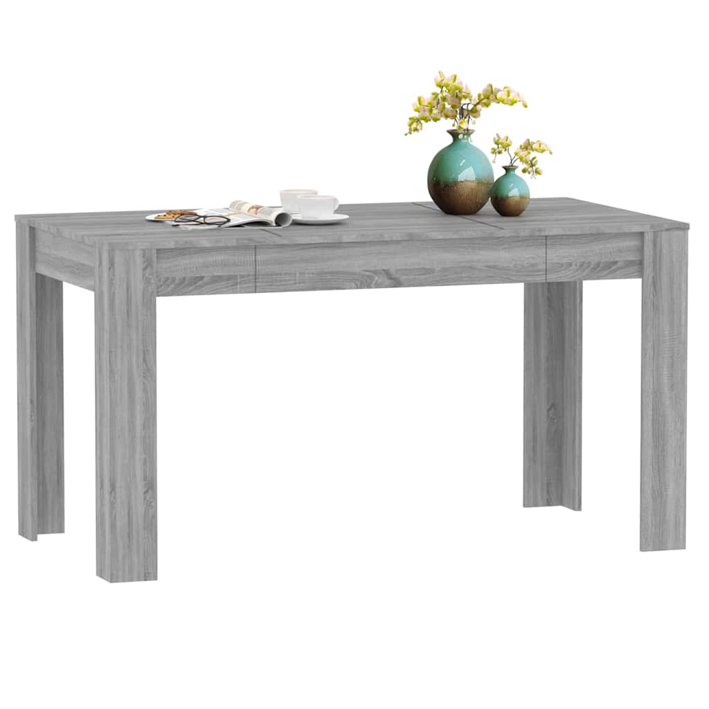 Blagovaonski stol sivi hrast 140x74,5x76 cm konstruirano drvo