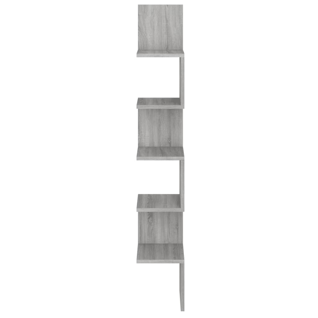 Kutna zidna polica boja hrasta 20x20x127,5 cm konstruirano drvo