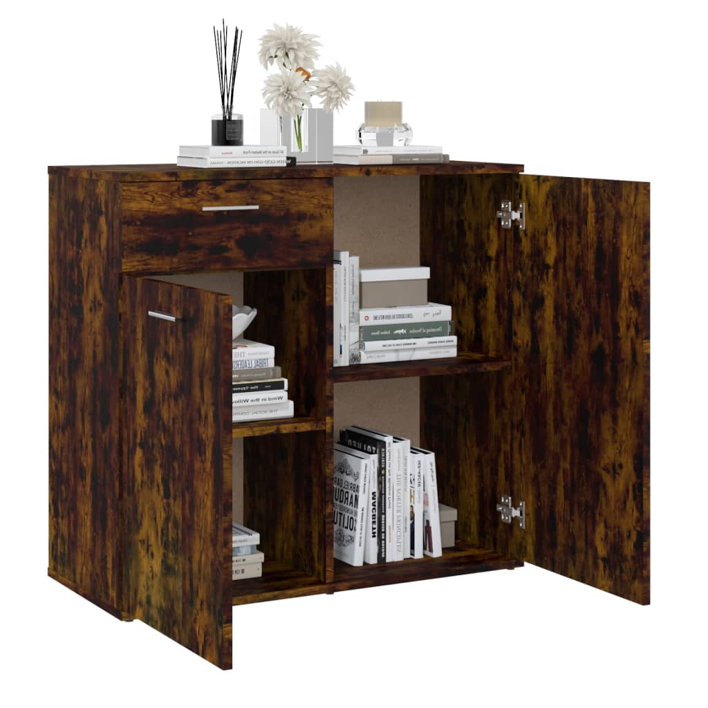 Komoda boja dimljenog hrasta 80 x 36 x 75 cm konstruirano drvo