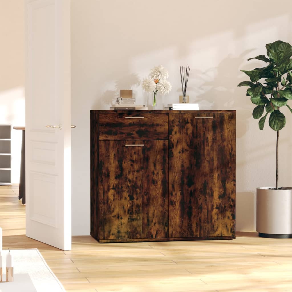 Komoda boja dimljenog hrasta 80 x 36 x 75 cm konstruirano drvo