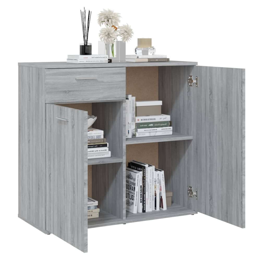 Komoda sivi hrast sonoma 80 x 36 x 75 cm konstruirano drvo