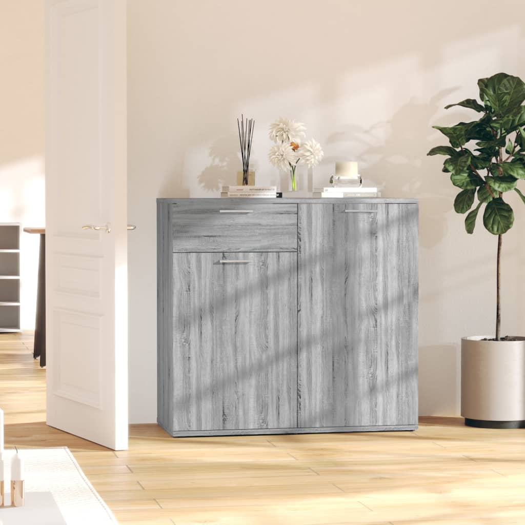 Komoda sivi hrast sonoma 80 x 36 x 75 cm konstruirano drvo