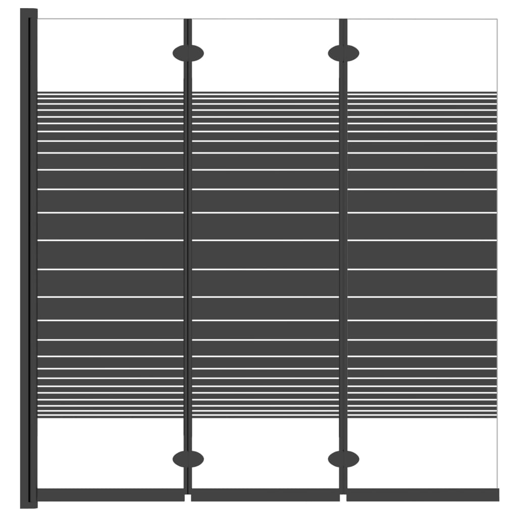 Sklopiva pregrada za tuš 3 panela 130 x 130 cm ESG crna