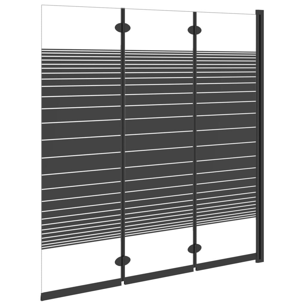 Sklopiva pregrada za tuš 3 panela 130 x 130 cm ESG crna