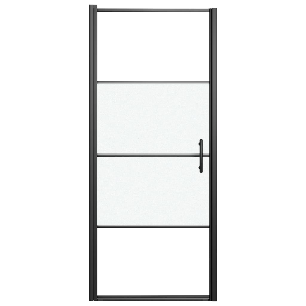 Vrata za tuš-kabinu 91x195 cm napola mutno kaljeno staklo crna