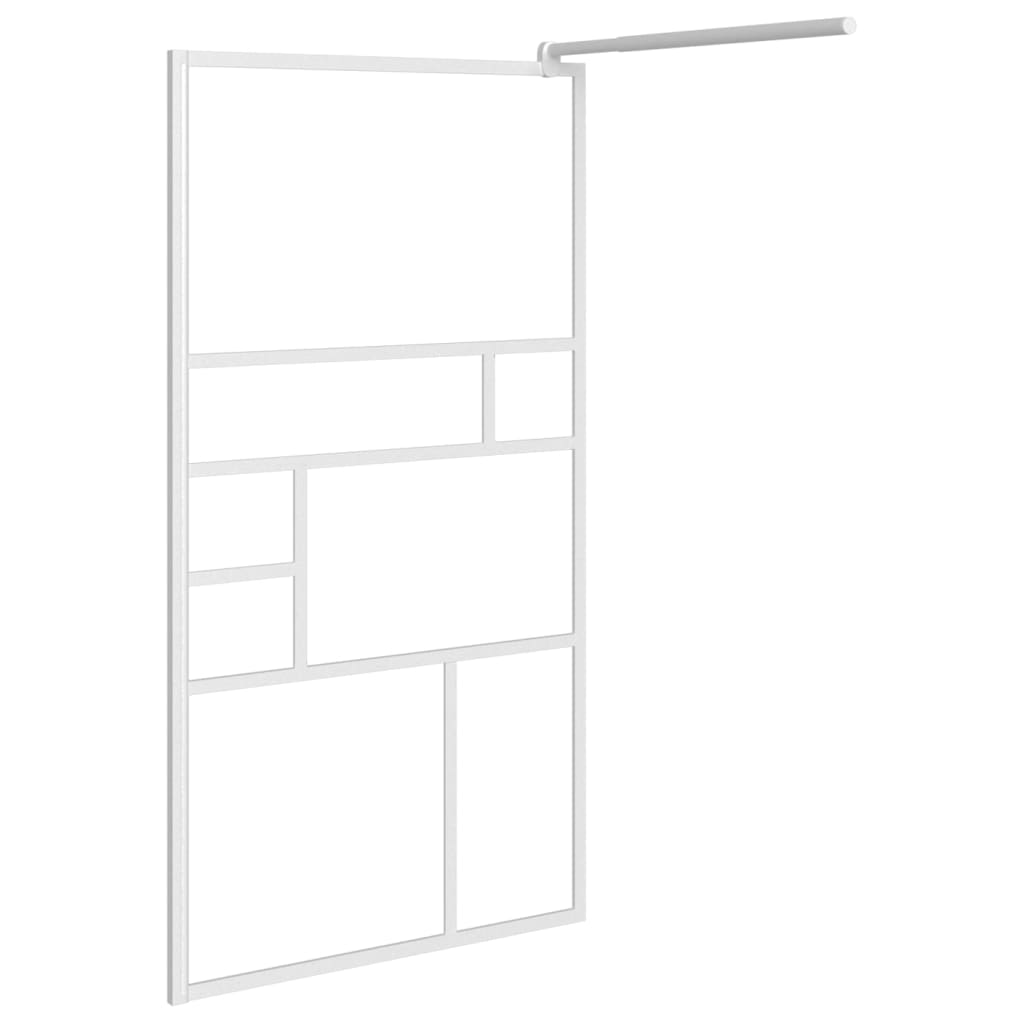 Pregrada za tuš 100 x 195 cm sa staklom ESG bijela