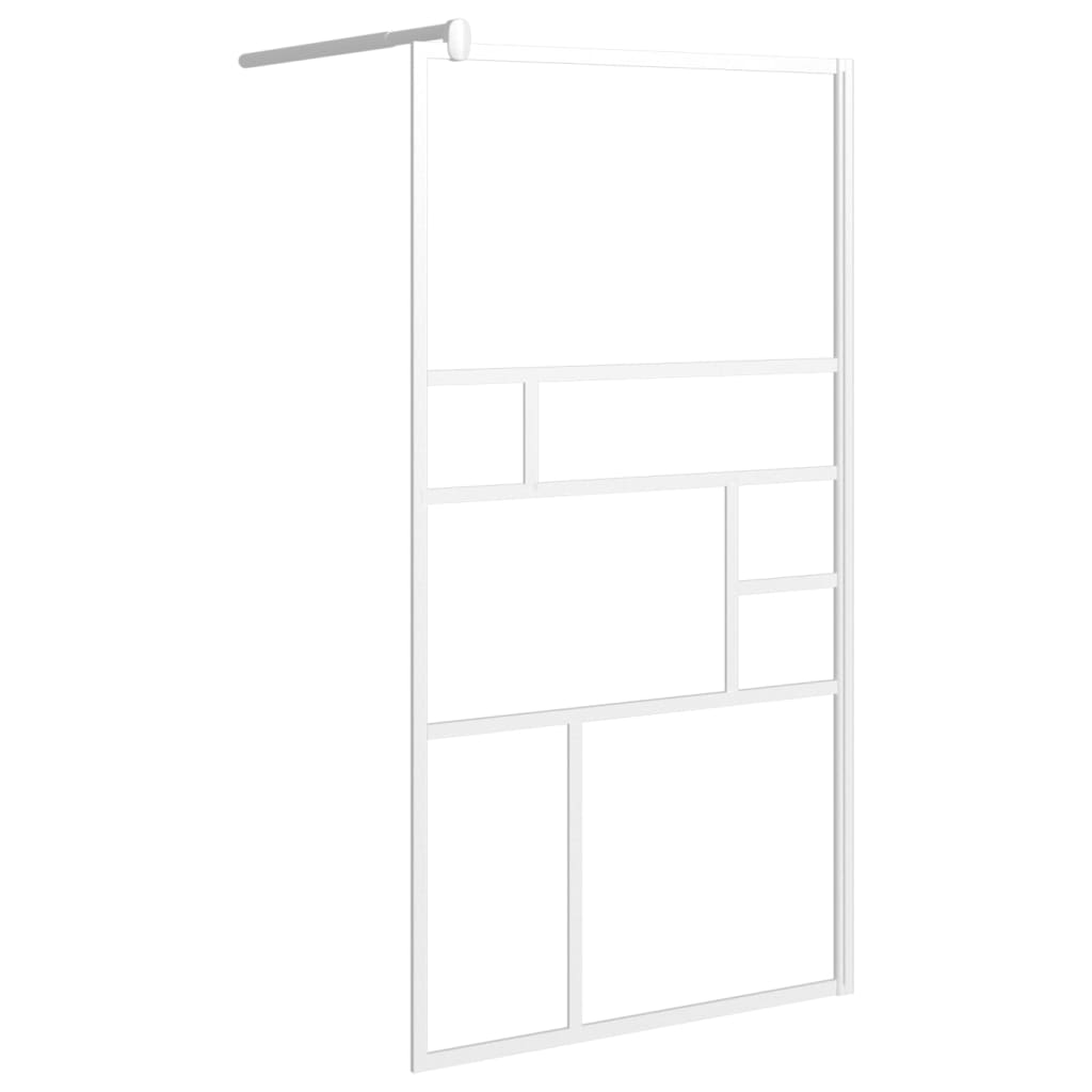 Pregrada za tuš 115 x 195 cm sa staklom ESG bijela