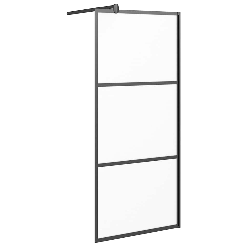 Pregrada za tuš 80 x 195 cm s mutnim staklom ESG crna