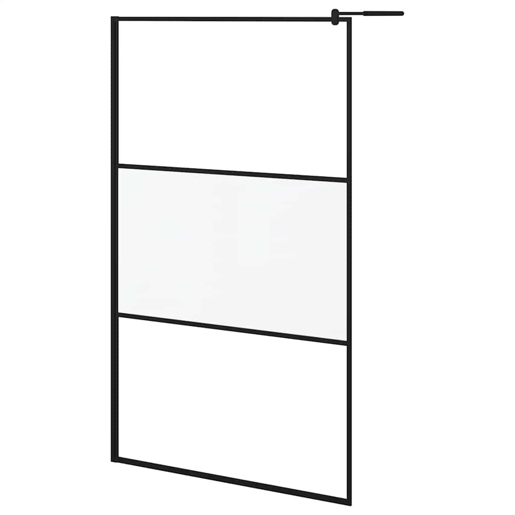 Pregrada za tuširanje 115 x 195 cm s mutnim staklom ESG crna