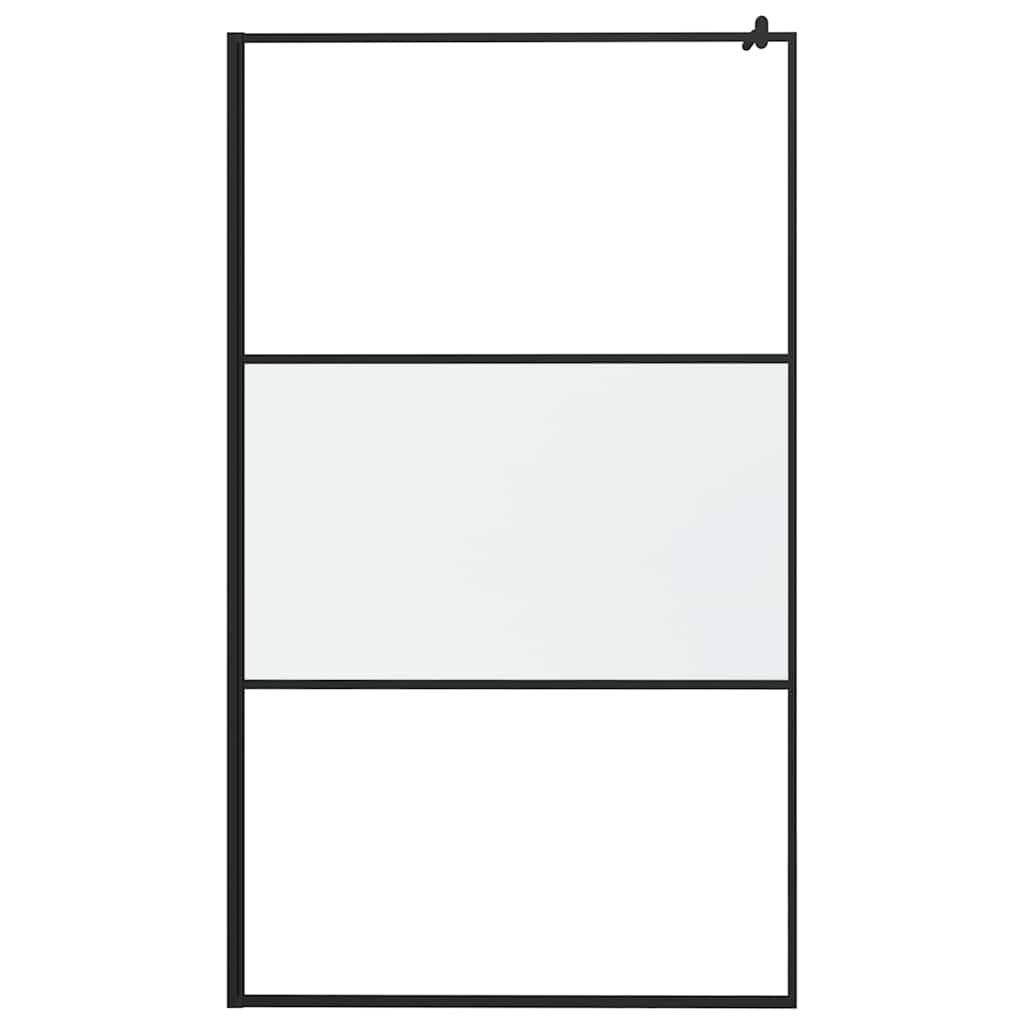 Pregrada za tuširanje 115 x 195 cm s mutnim staklom ESG crna