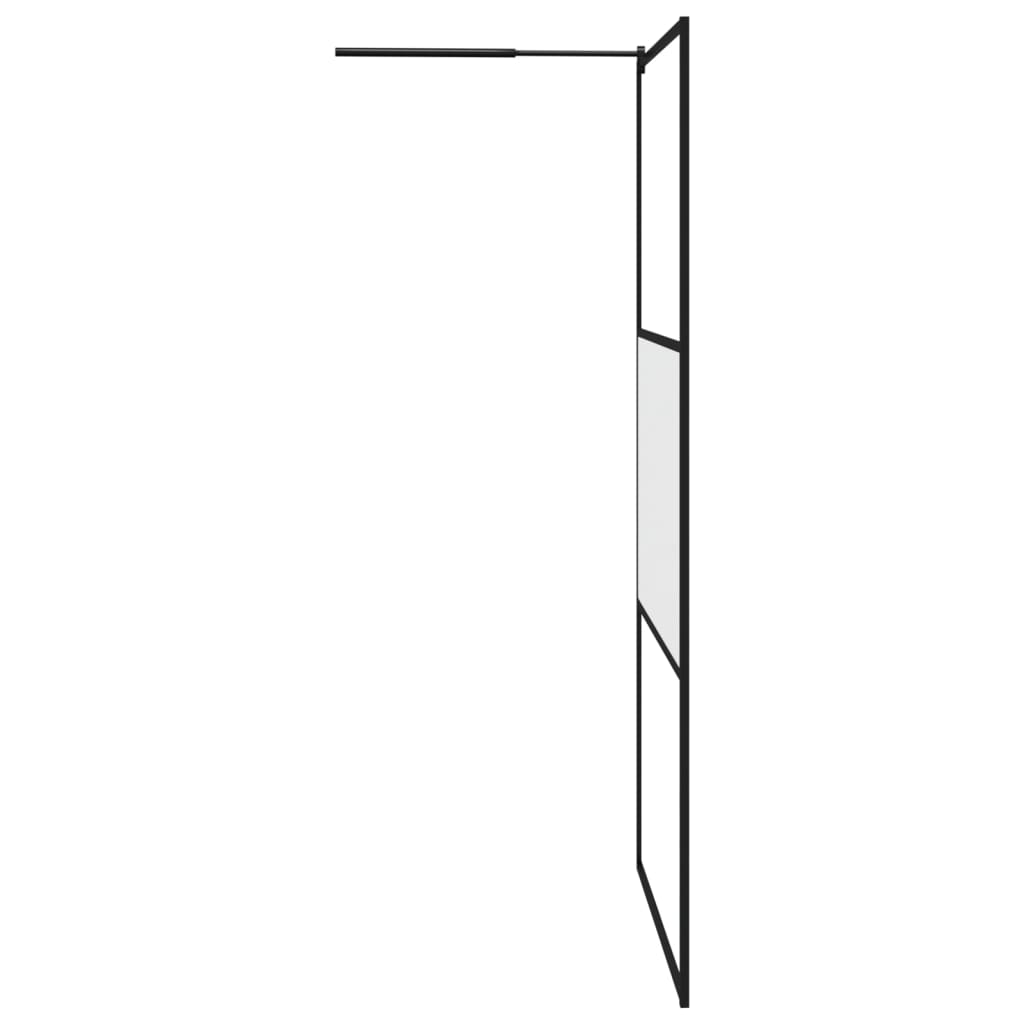 Pregrada za tuširanje 115 x 195 cm s mutnim staklom ESG crna