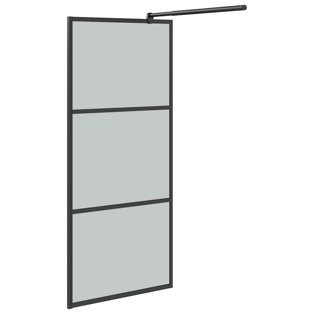 Pregrada za tuširanje 90 x 195 cm s tamnim staklom ESG crna
