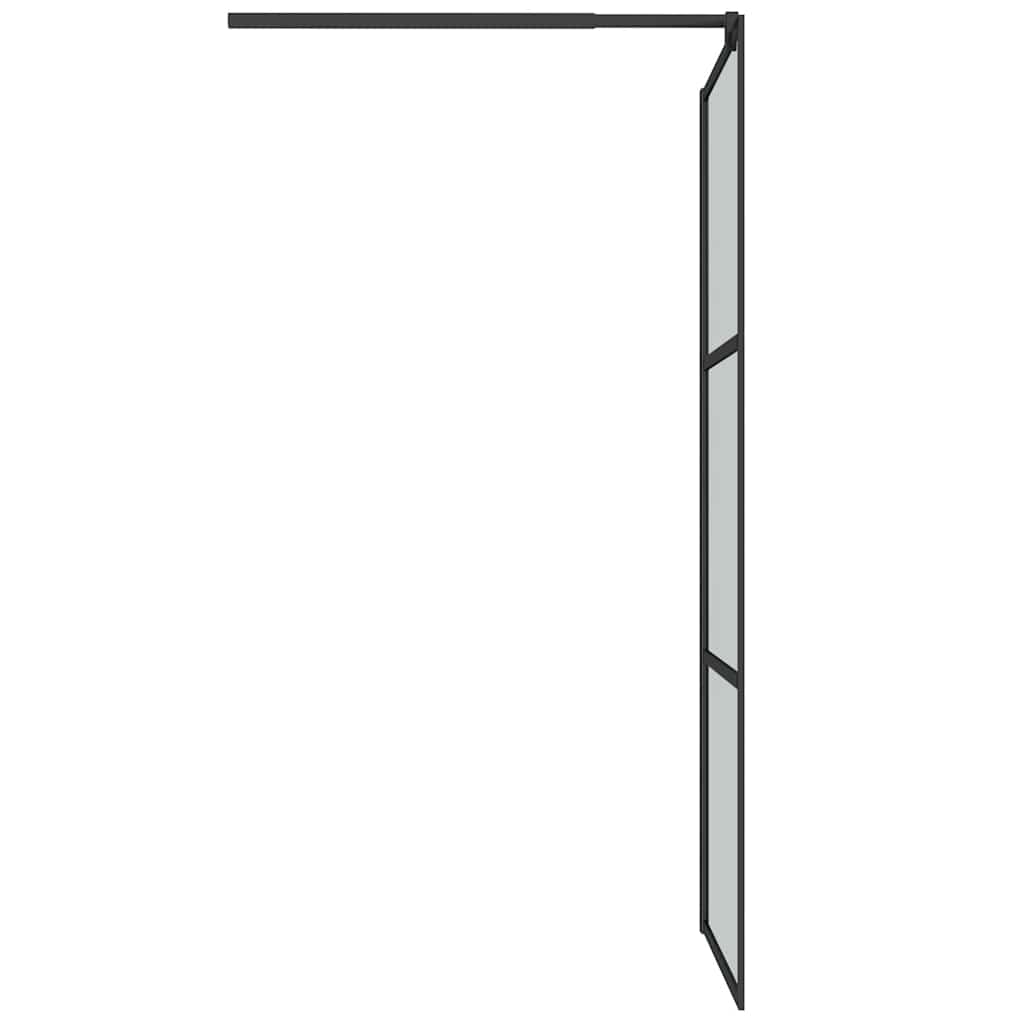 Pregrada za tuširanje 90 x 195 cm s tamnim staklom ESG crna