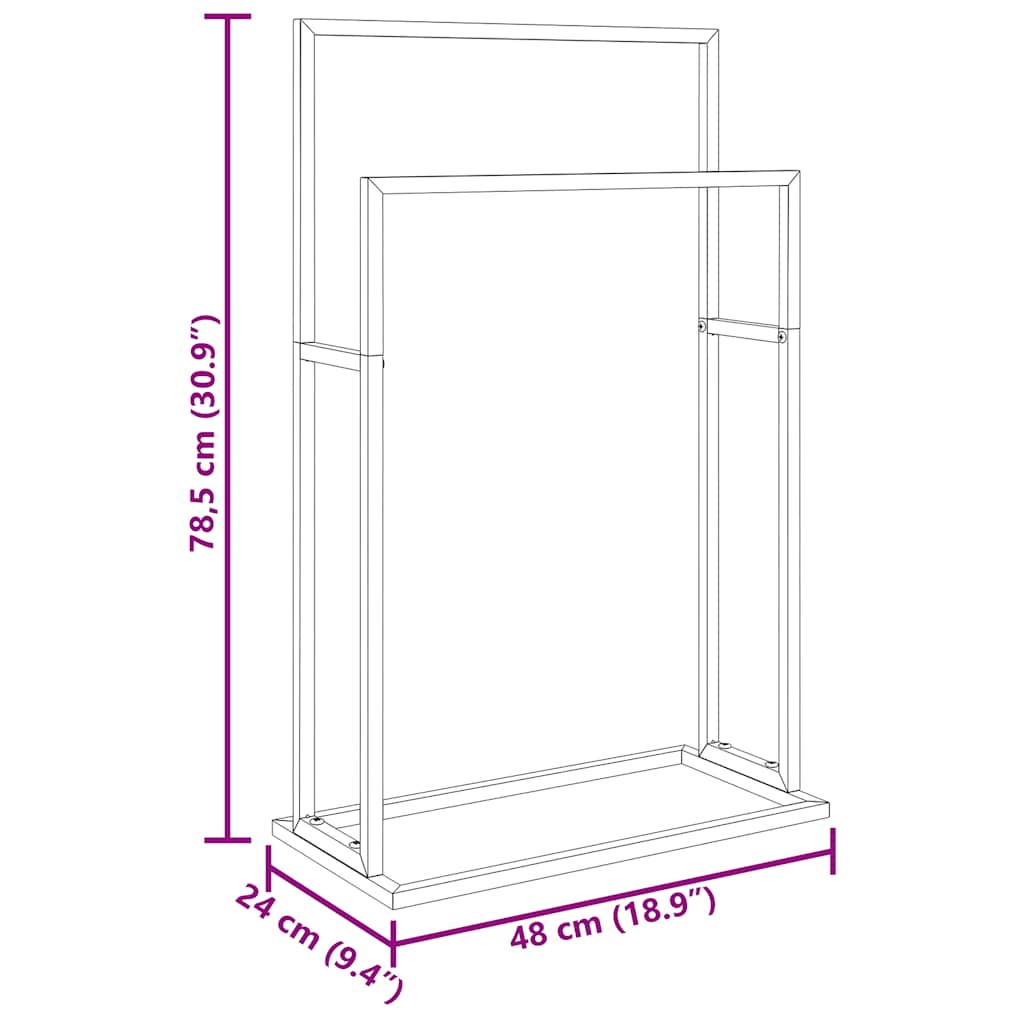 Samostojeći stalak za ručnike bijeli 48 x 24 x 78,5 cm željezni