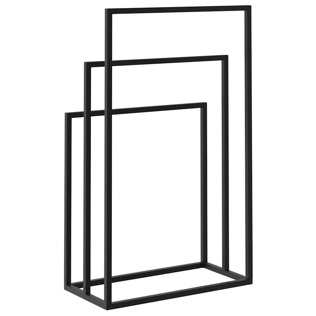 Samostojeći stalak za ručnike crni 48 x 24 x 79 cm željezni
