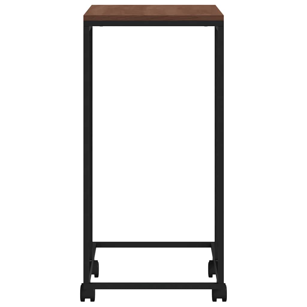 Bočni stolić s kotačima crna 40x30x63,5 cm konstruirano drvo