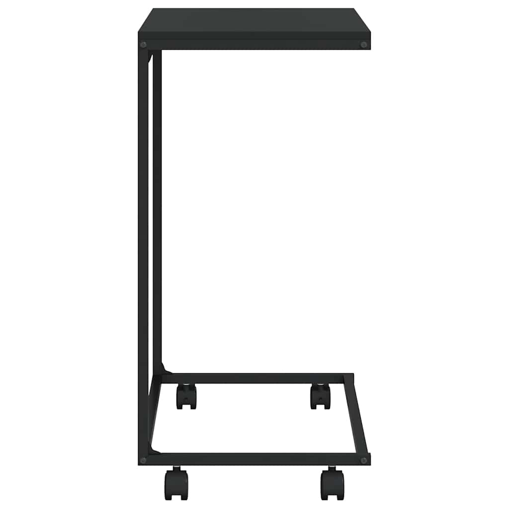 Bočni stolić s kotačima crna 55x35x70 cm konstruirano drvo