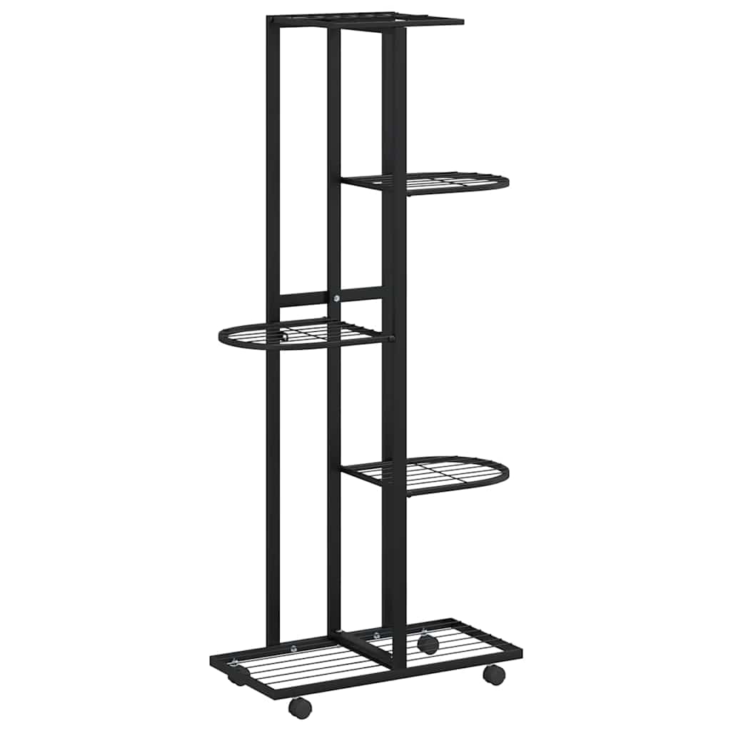 Stalak za cvijeće s 5 katova 44 x 23 x 100 cm crni željezni