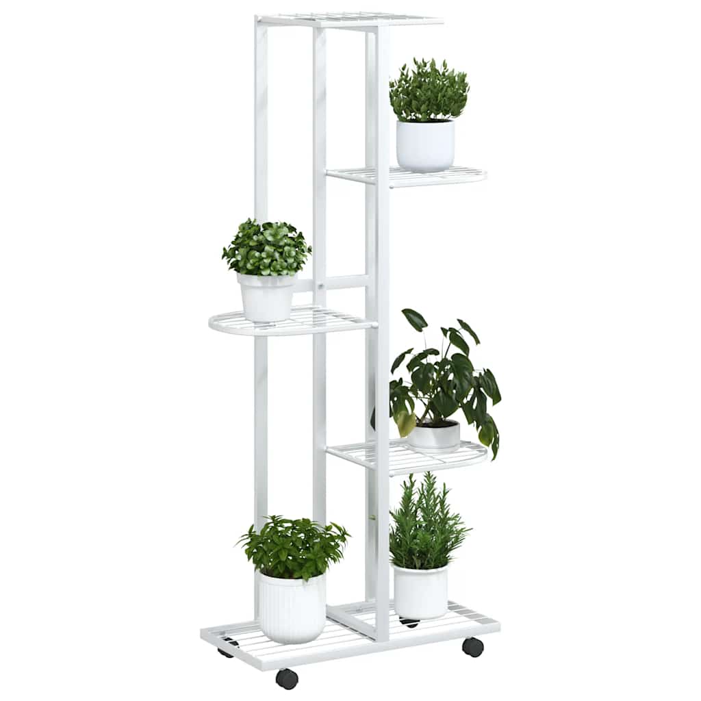 Stalak za cvijeće s 5 katova 44 x 23 x 100 cm bijeli željezni