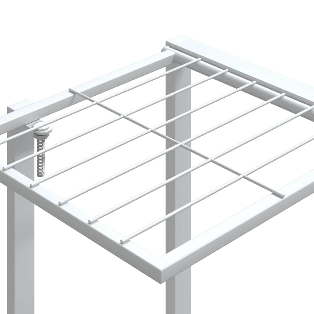 Stalak za cvijeće s kotačima 94,5x24,5x 91,5 cm bijeli željezni