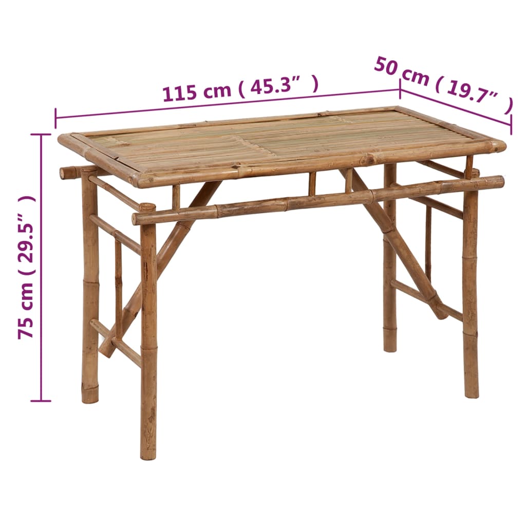 Sklopivi vrtni stol 115 x 50 x 75 cm od bambusa