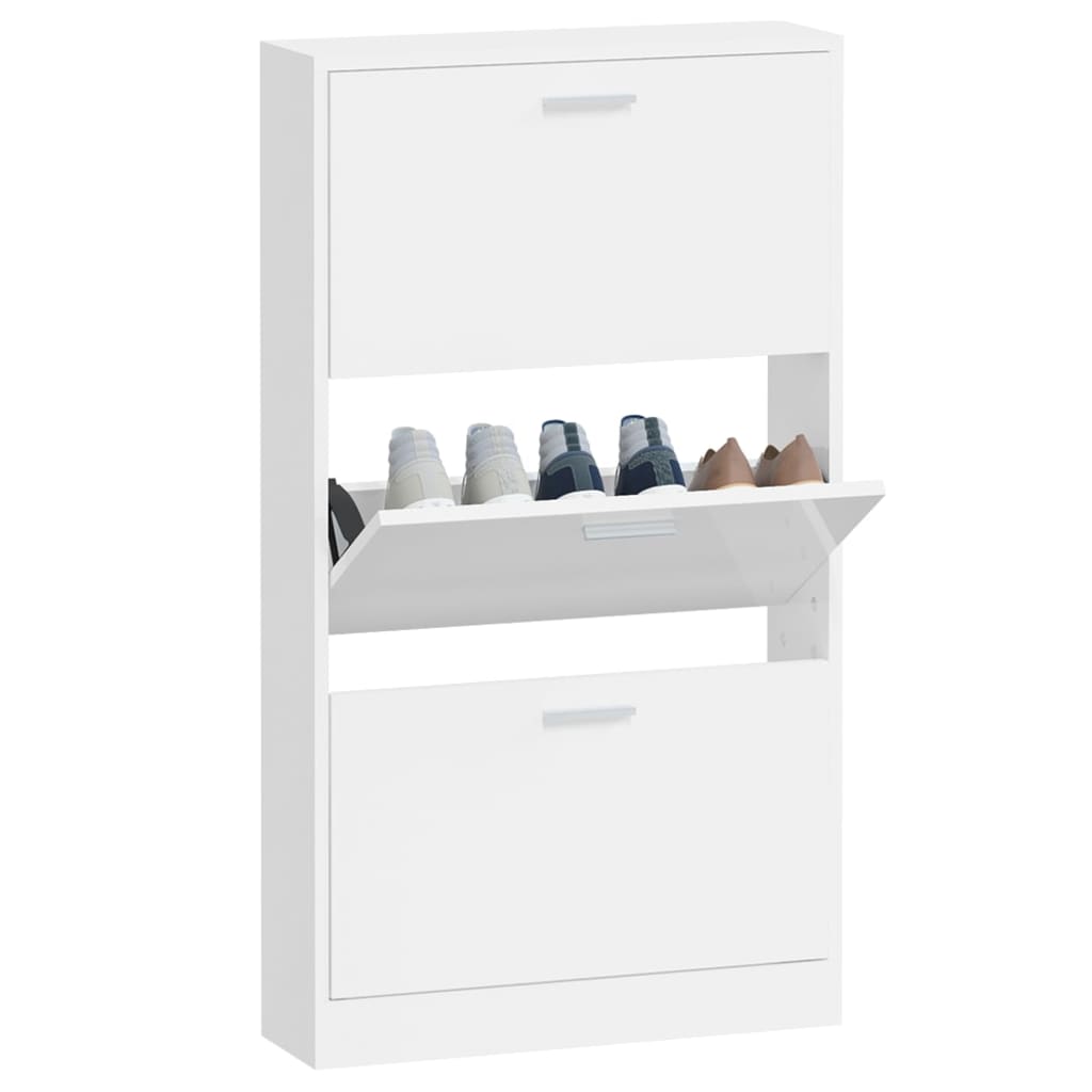 Ormarić za cipele sjajni bijeli 59x17x108 cm konstruirano drvo