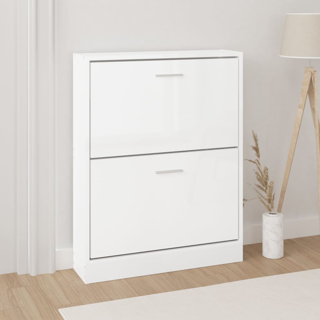 Ormarić za cipele sjajni bijeli 59x17x108 cm konstruirano drvo