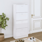 Ormarić za cipele sjajni bijeli 63x24x147 cm konstruirano drvo