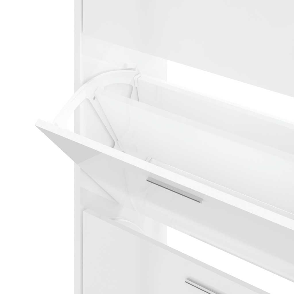 Ormarić za cipele sjajni bijeli 63x24x103 cm konstruirano drvo