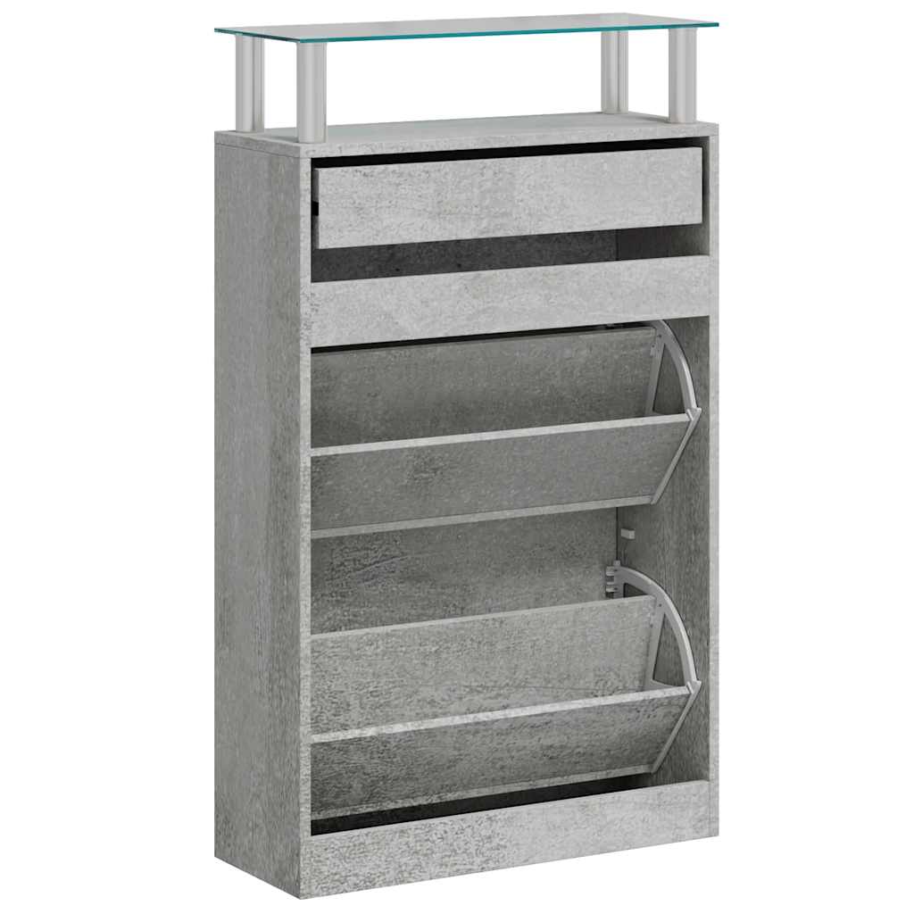 Ormarić za cipele boja betona 63x24x104 cm konstruirano drvo