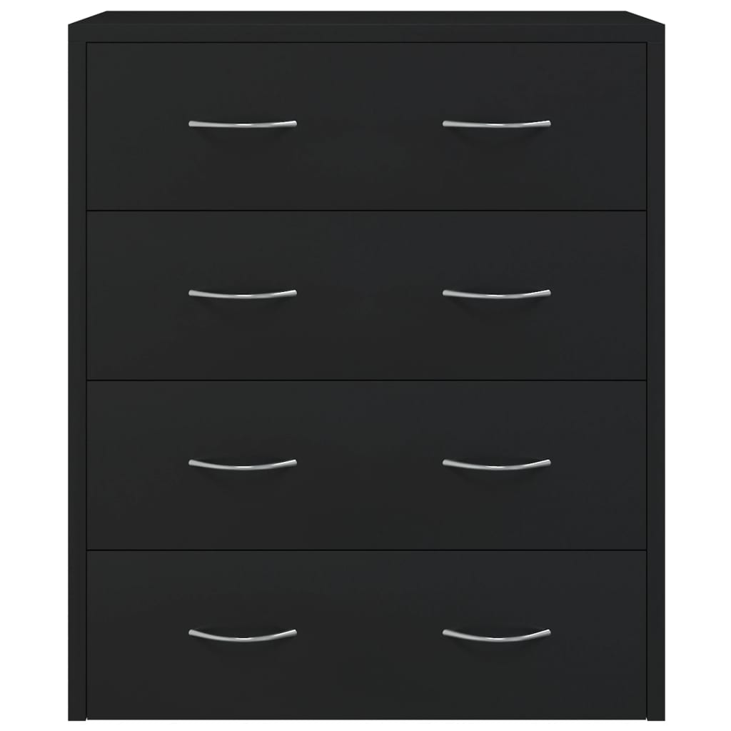 Komoda s 4 ladice 60 x 30,5 x 71 cm crna