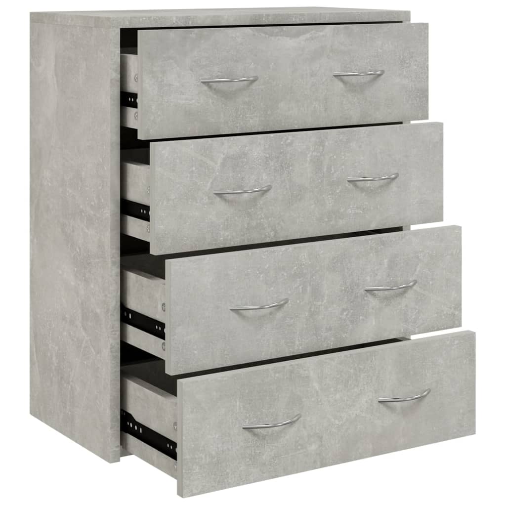 Komoda s 4 ladice 60 x 30,5 x 71 cm siva boja betona
