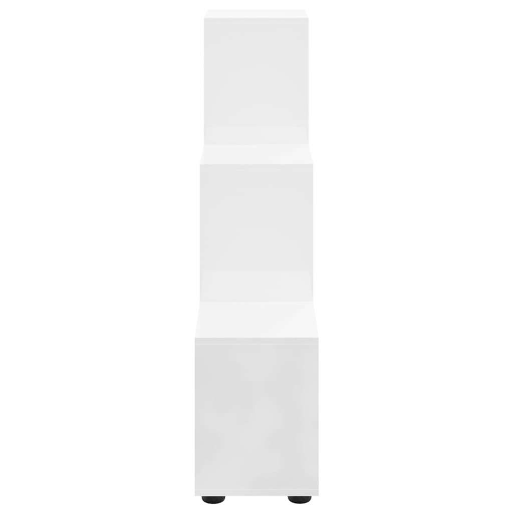 Regal za knjige u obliku stepenica sjajni bijeli 107 cm drveni